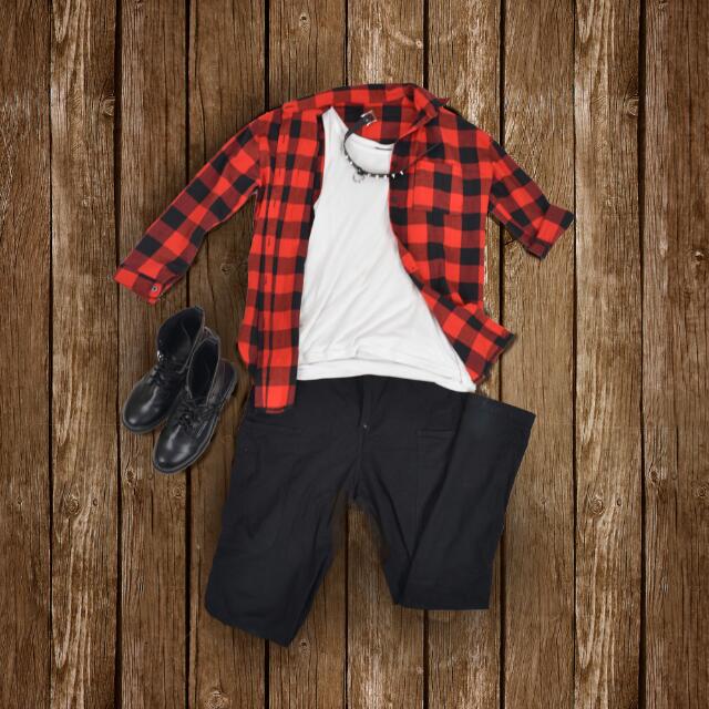 Red flannel boots sale