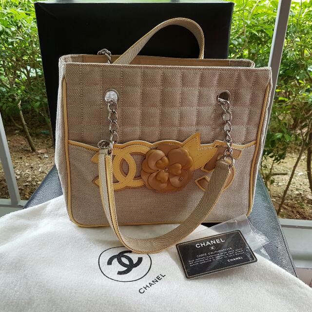 Chanel Camellia No 5. Canvas Tote Bag, Luxury, Bags & Wallets on Carousell