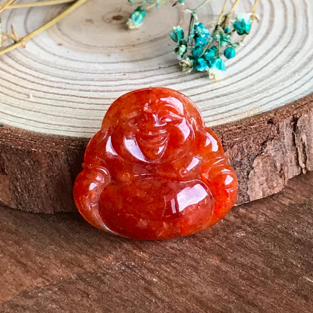 Red jade clearance buddha pendant