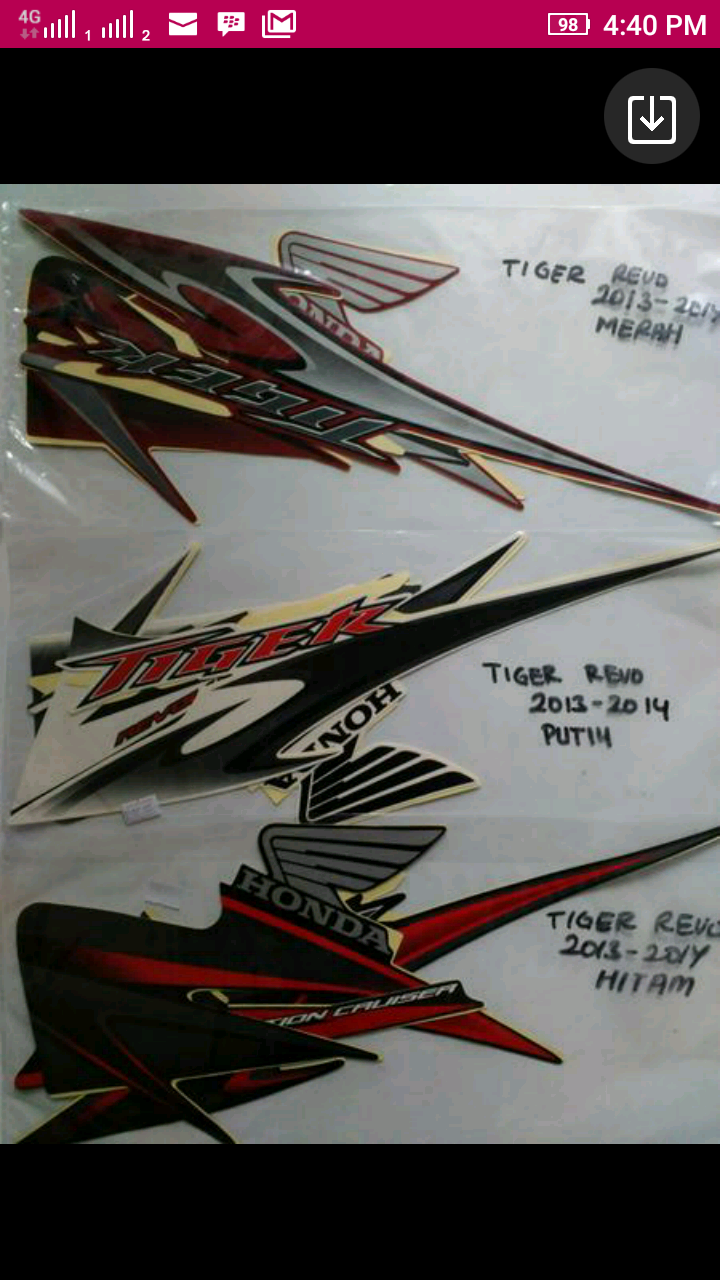 Striping Stiker Stripping Bodi Honda Tiger Revo 2013 2014 Auto