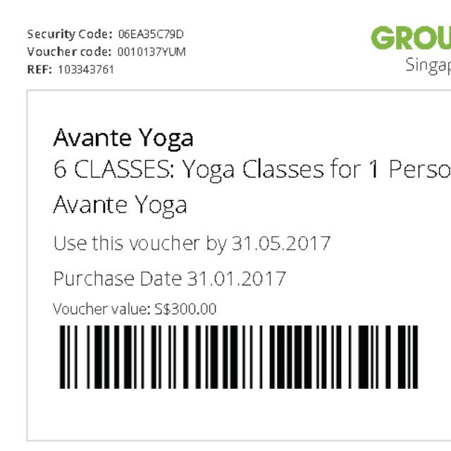 Yoga Groupon Voucher Entertainment Gift Cards Vouchers On Carousell