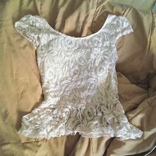 U2KLA White Lace Top