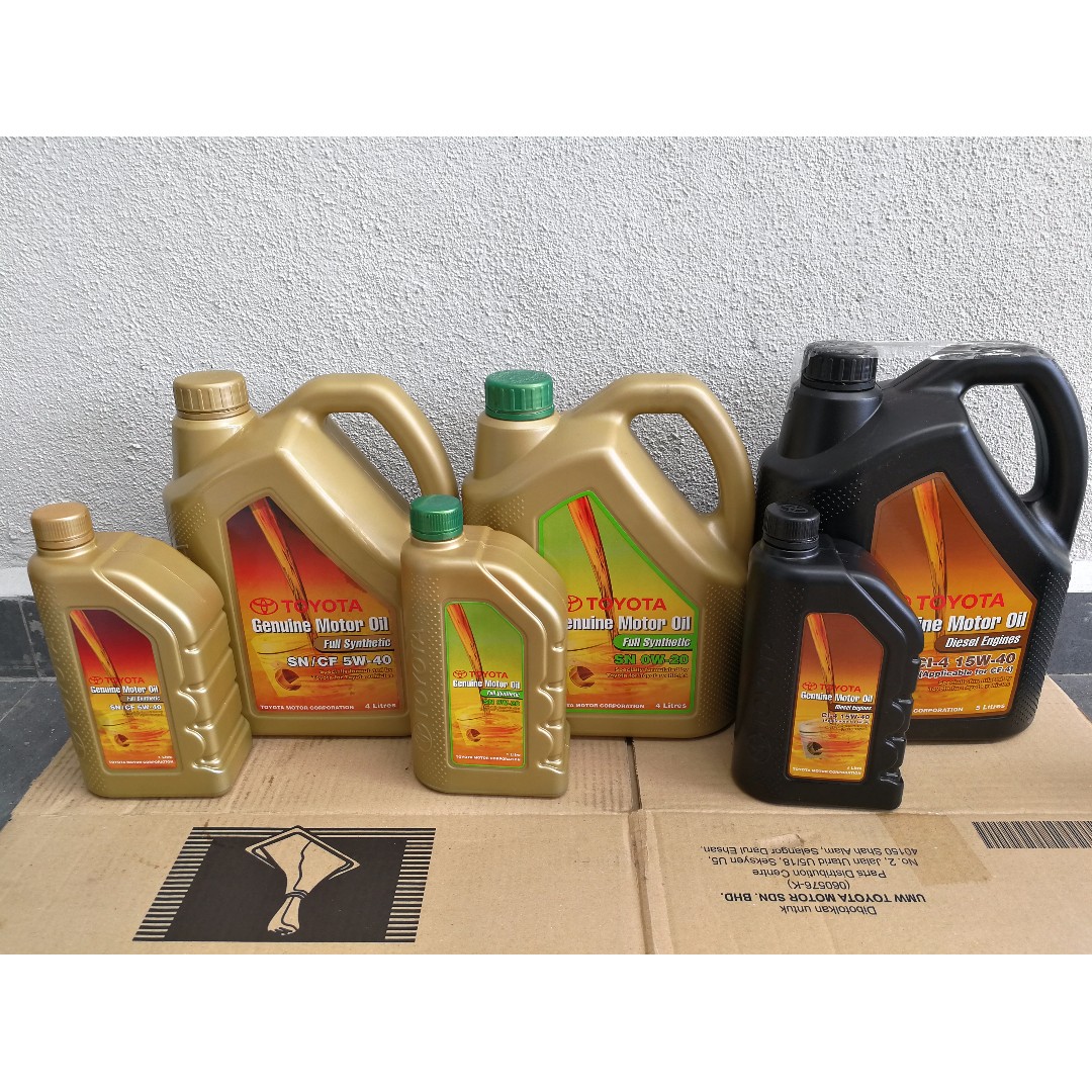 100 Original Toyota Genuine Fully Synthetic Sn Cf 5w 40 4 Liter Engine Oil Auto Accessories On Carousell