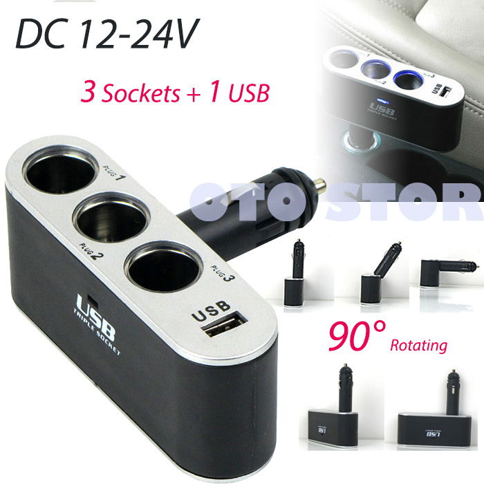 4in1 Aksesoris Charger Mobil Car Socket Lighter 3 1 Usb Led O093 Aksesoris Mobil Di Carousell