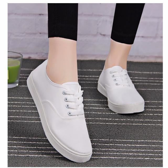 BN] White School canvas shoes, Women's 