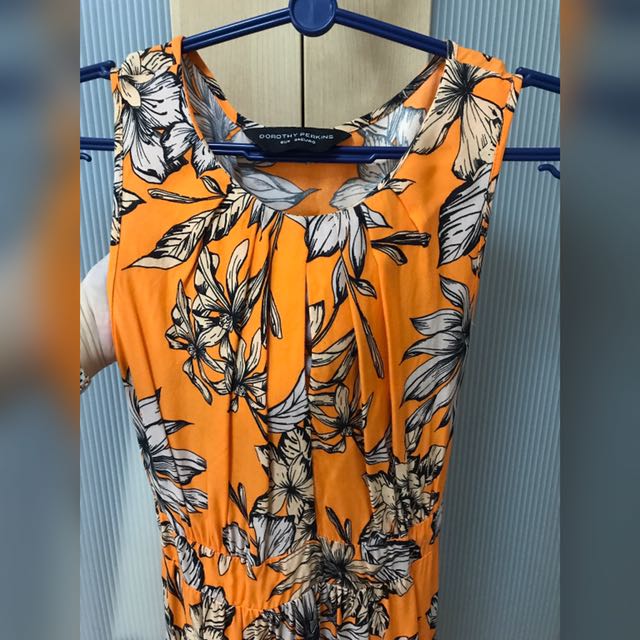 Dorothy Perkins Orange Floral Maxi Dress Women s Fashion Dresses Sets Dresses on Carousell