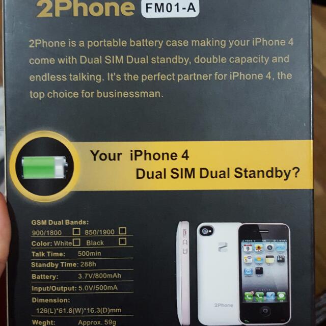 Dual SIM PowerBank & Case for iPhone 4/4S (Category: iPhone 12 Series) located in Mandaluyong City. Submitted by camila_bela (Listing ID 105223843, Image 2). Description: .
