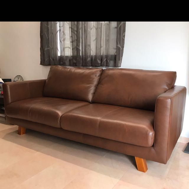 Geormani 3 Seater Sofa In Genuine Natural Leather Furniture Home Living Sofas On Carou Geormani 3 Seater Sofa In Genuine, Marsilla 88 Leather Sofa