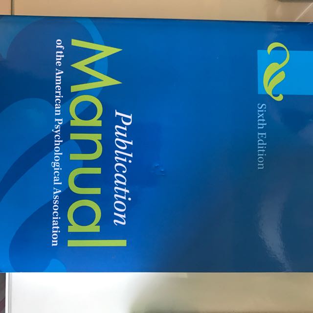 Publication Manual Of The American Psychological Association 6th