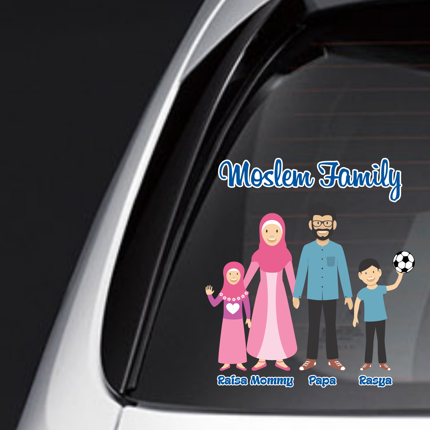 Stiker Mobil Sticker Mobil Happy Family Kaca Belakangfskpc035