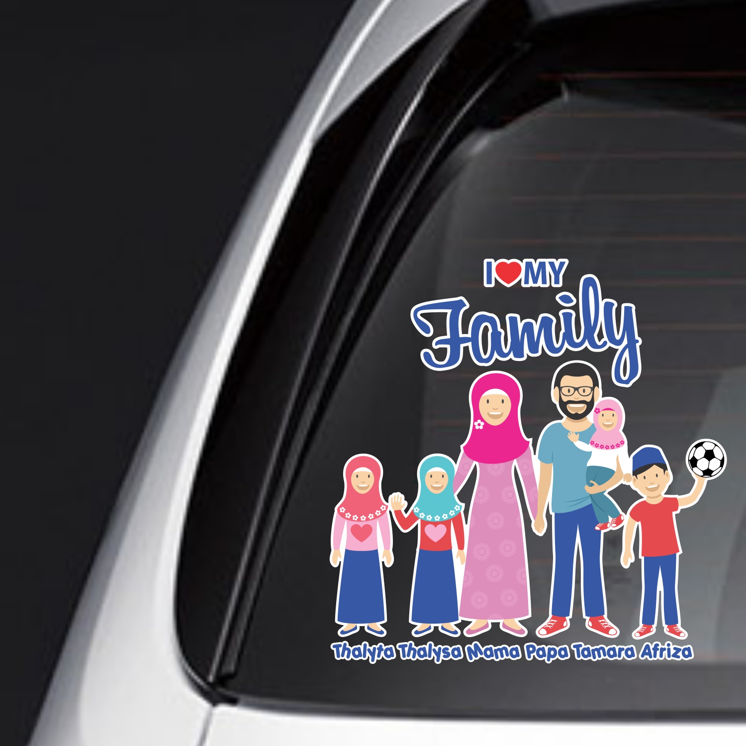 Stiker Mobil Sticker Mobil Happy Family Kaca Belakangfskpc037