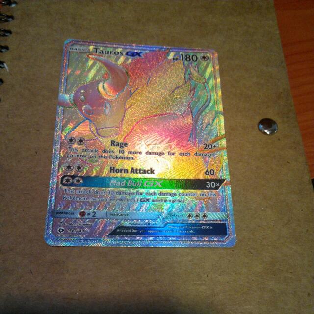 Tauros GX 156/149 Hyper Rare Pokemon Card, Hobbies & Toys, Toys & Games on  Carousell