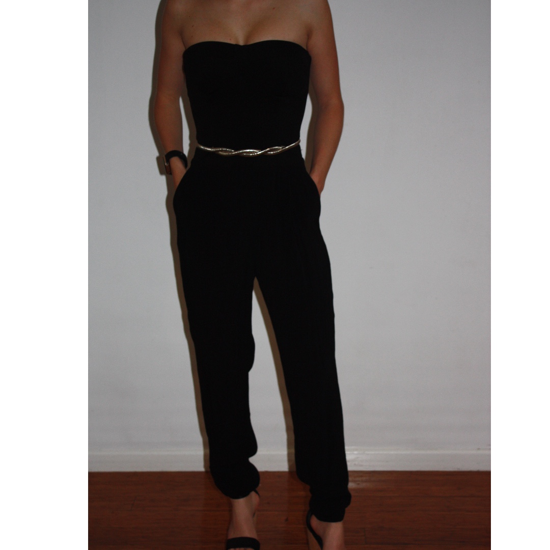 black strapless jumpsuit australia