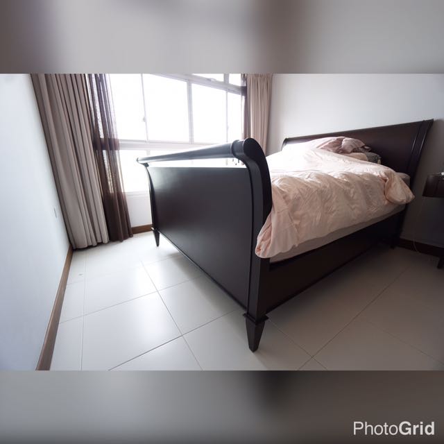 Cellini Solid Walnut Sleigh Bed Queen Furniture Beds Mattresses On Carou Cellini Solid Walnut Sleigh Bed Queen, Walnut Sleigh Bed Queen