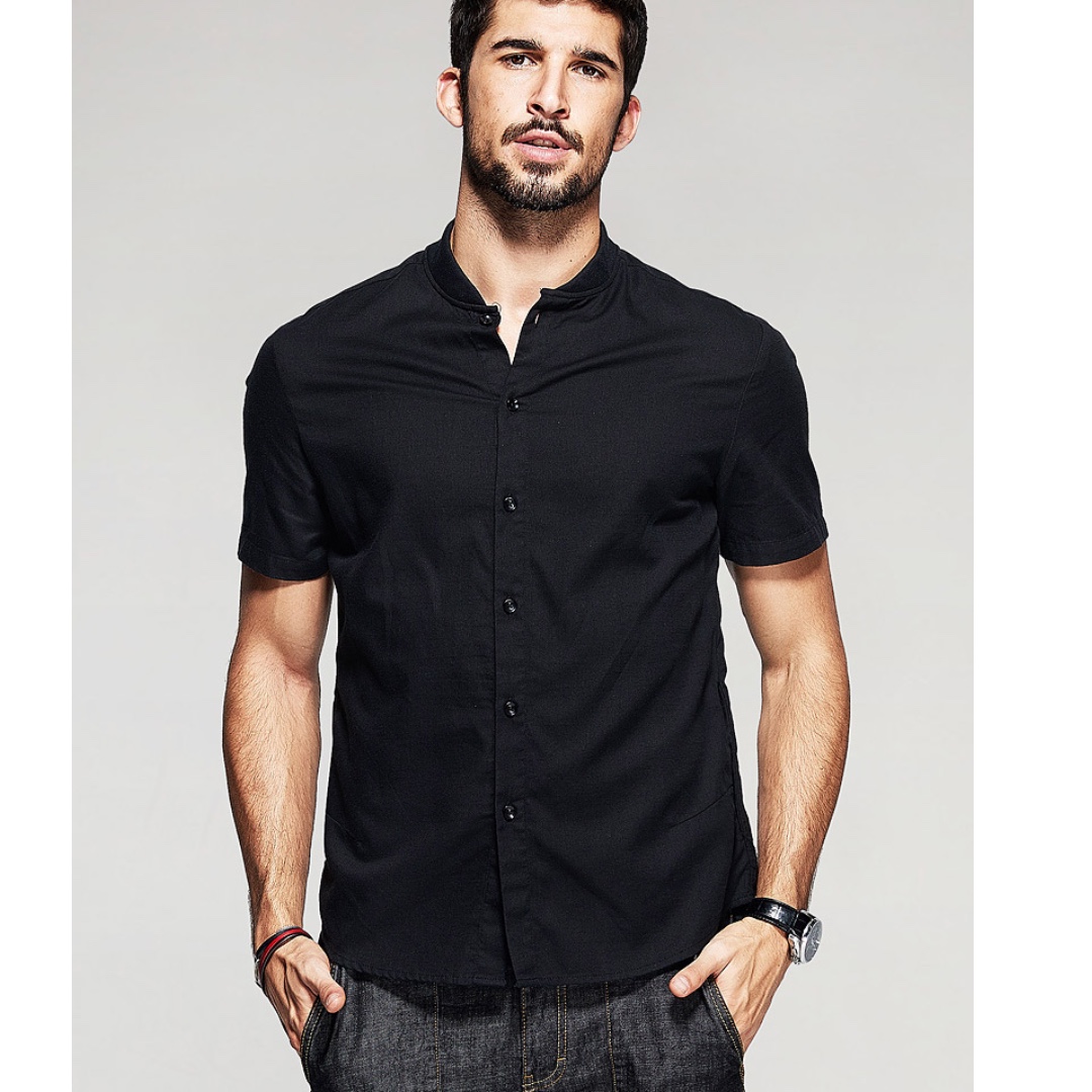 Mens black best sale short sleeve shirt