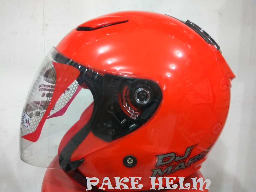 Helm Kyt Dj Maru Solid Fire Red Merah Ferrari Djmaru Auto