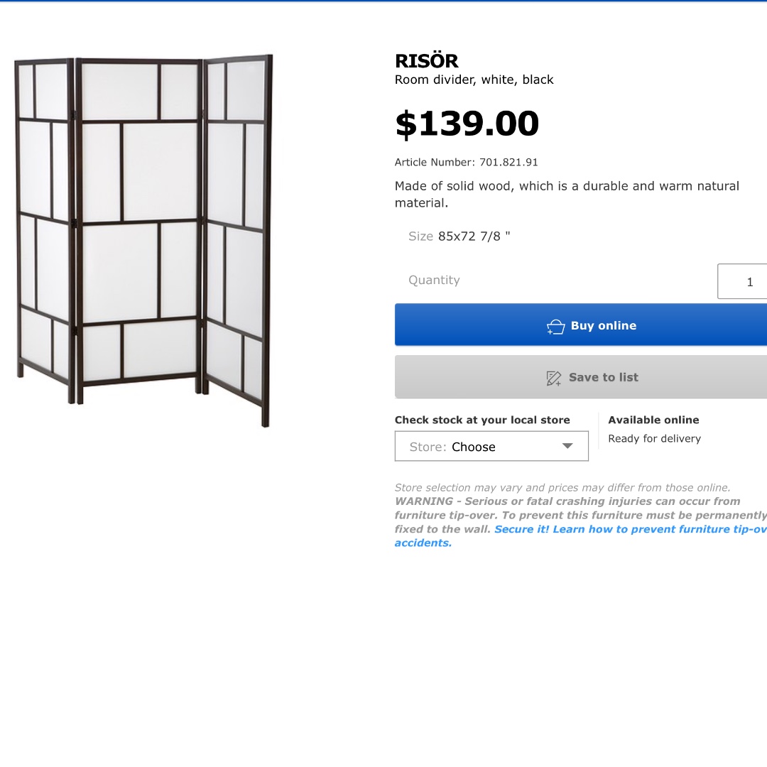 IKEA RISOR Room Divider, Furniture & Home Living, Furniture, Shelves