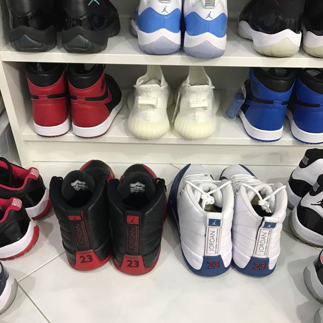 Jordan 12 Flu Game and Jordan 12 French Blue Men s Fashion Footwear Sneakers on Carousell