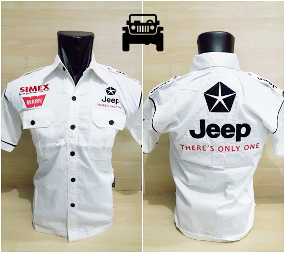 KEMEJA OTOMOTIF, KEMEJA JEEP PUTIH GADING, Aksesoris Mobil 