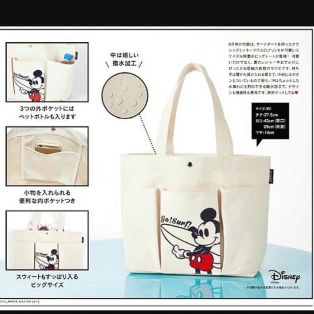 Exclusive Snidel Mickey Canvas Bag From Sweet Magazine Japan June 2017 Women S Fashion Bags Wallets On Carousell