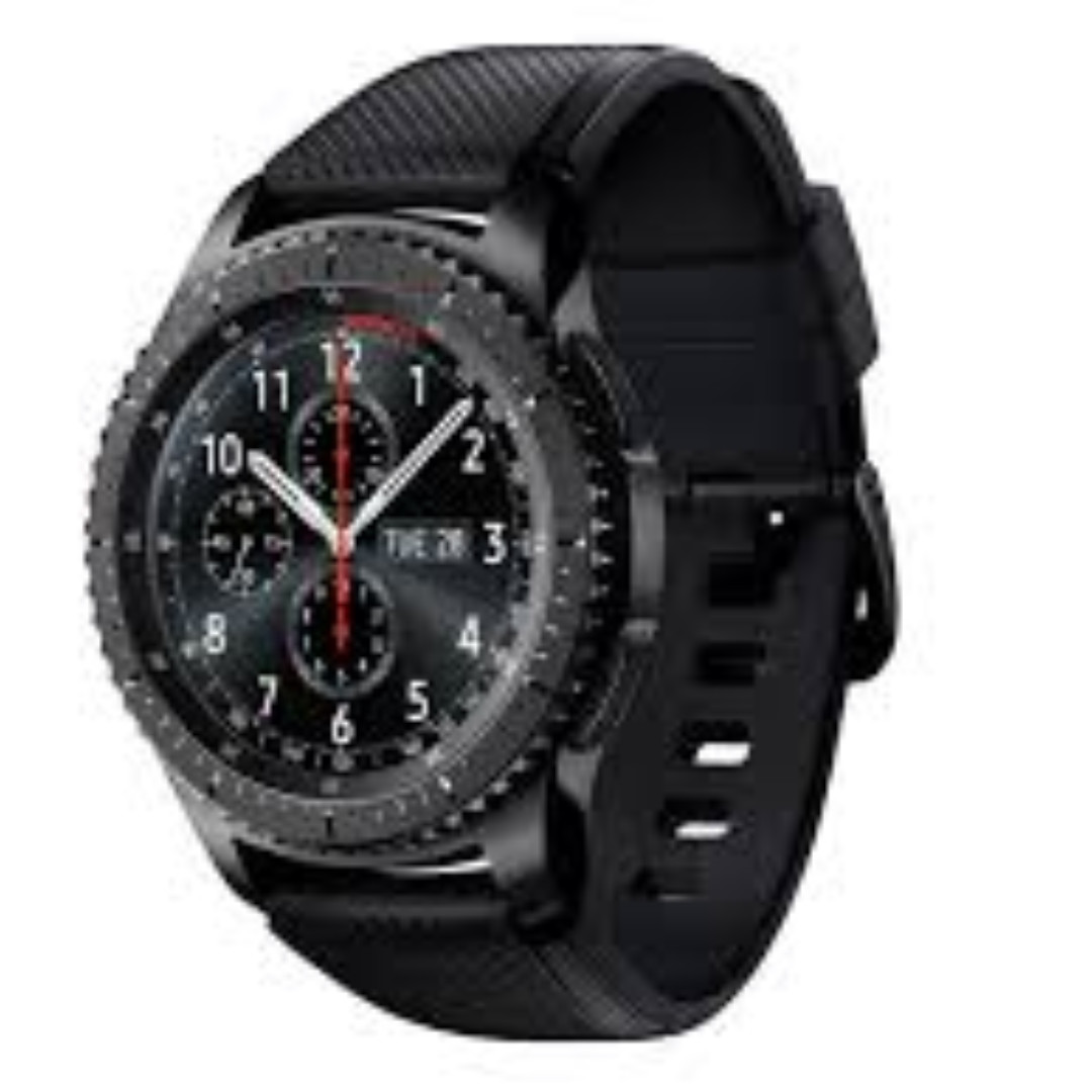 Original Samsung Gear S3 Frontier WiFi Bluetooth SM R760 Black Korea Set