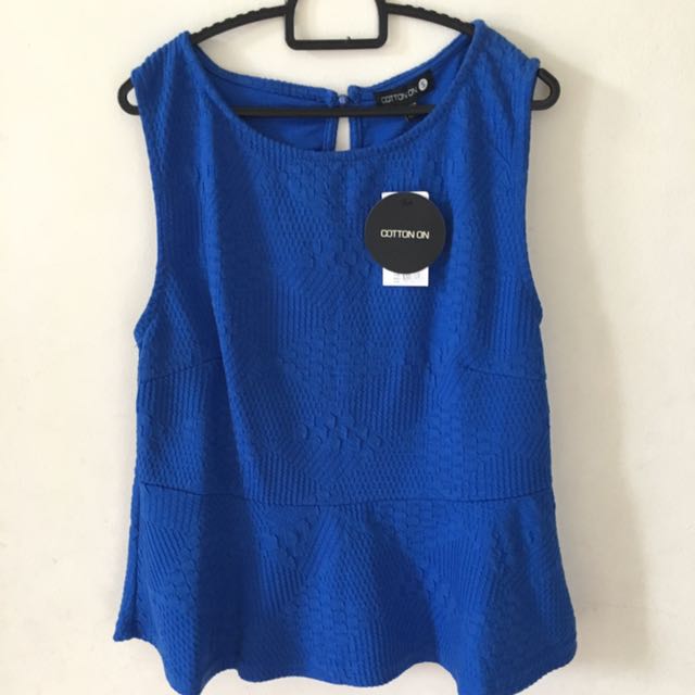 royal blue peplum top