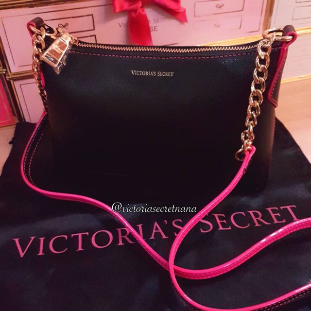 Buy the Limited Edition Victorias Secret Pink And Black Crossbody