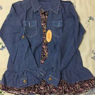 Flower Denim Top