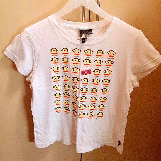 澳洲paul Frank T Shirt T Shirt 馬騮仔上衣白色修身修腰恤australia