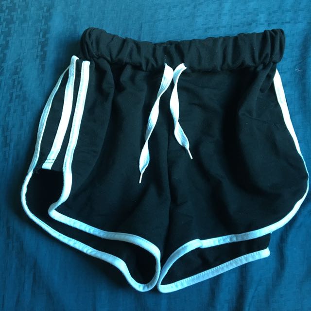 Black shorts with white outline on sale