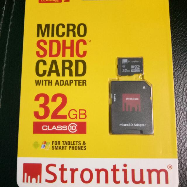CLass 10 Strontium Basic 32GB MicroSD Memory Card (Category: Memory & SD Cards) located in Manila. Submitted by amvillaflor (Listing ID 102382007, Image 1). Description: .