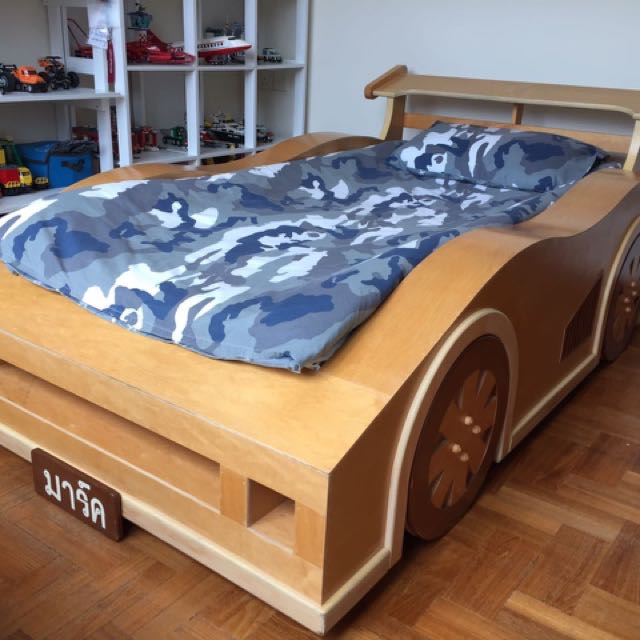 Custom Made Wooden Car Bed, Furniture & Home Living, Furniture, Bed