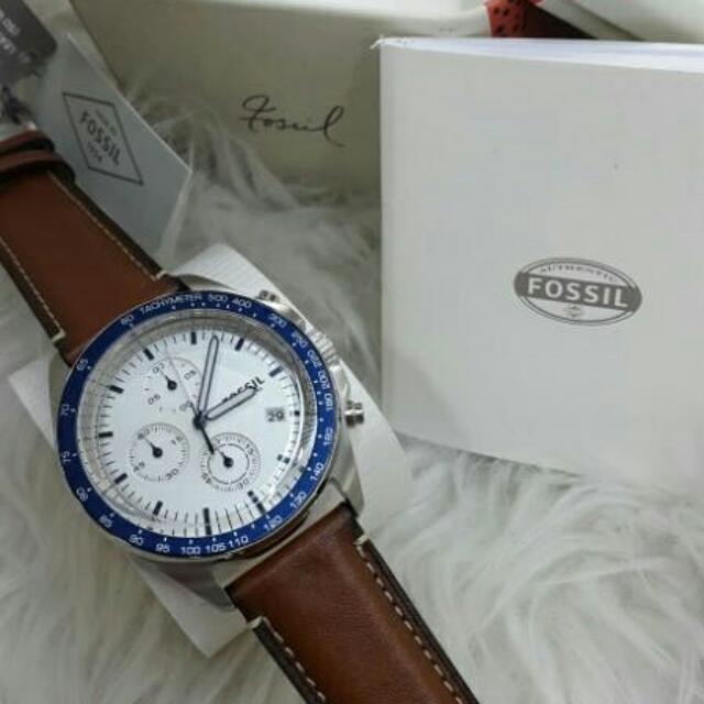 Jam Tangan Pria Fossil CH 3029 Silver Leather Kulit Original Murah