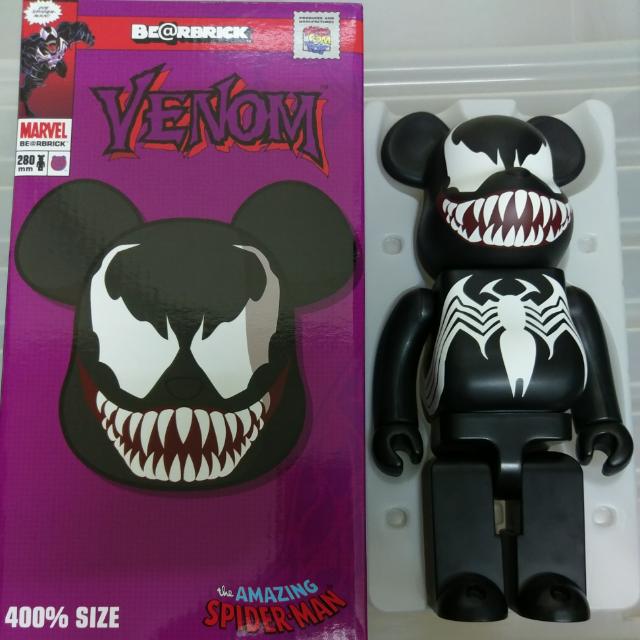 Medicom Marvel Venom 400% Bearbrick, Hobbies & Toys, Toys & Games 