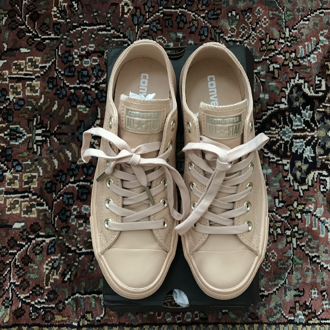New Converse Allstar Low Leather - Amberlight light gold exclusive, Women's  Fashion, Shoes on Carousell