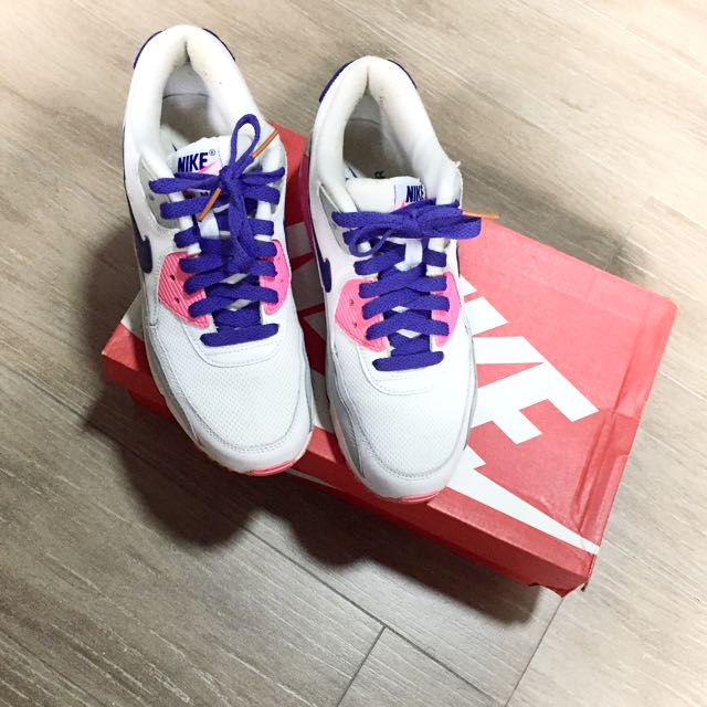 Air max 90 essential 2025 white concord zen grey pink