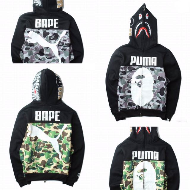 bape puma shark full zip hoodie