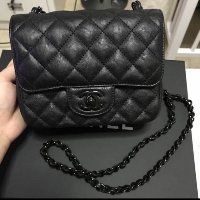 chanel so black mini square bag