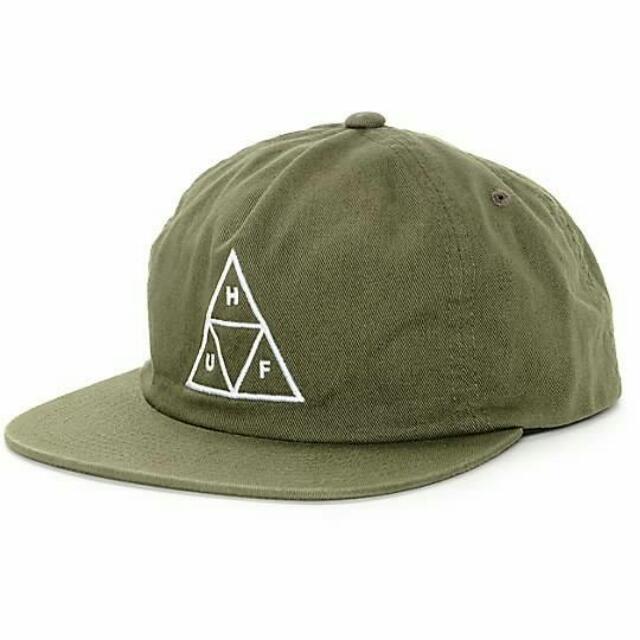 New HUF Triangle Olive Unstructured Mens Snapback Cap Hat