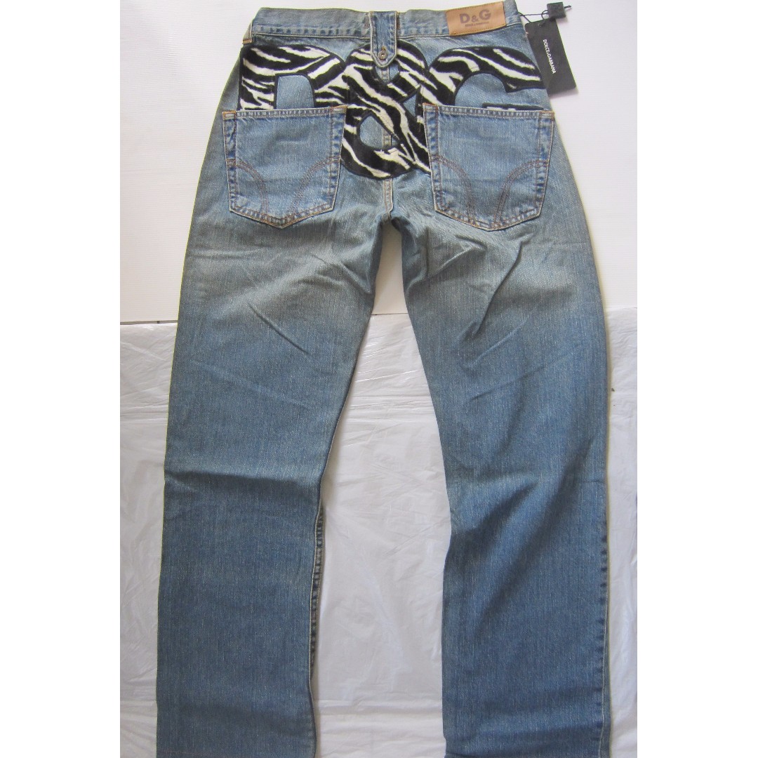 Rare D G Dolce Gabbana Designer Denim Jeans Zebra Patch Made In Italy For The Rock Star For The Rocker Style Size 30 Waist 32 Vintage Collectibles Vintage Collectibles On Carousell