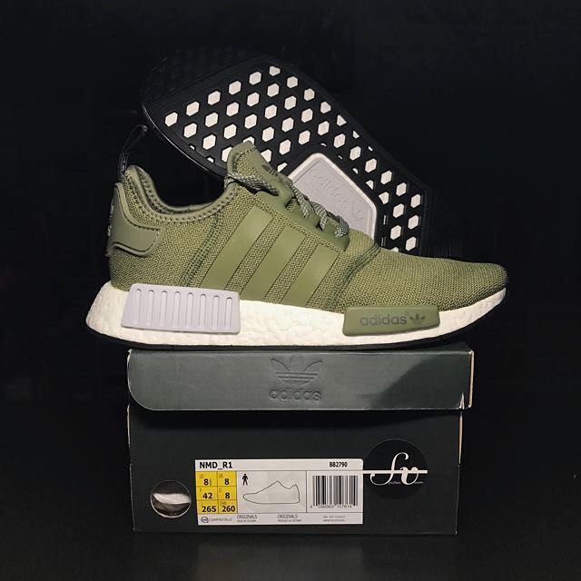 UK 8 Adidas Originals Nmd Footlocker Europe Exclusive Olive Cargo Green  Limited Edition Release NMD_R1 Runners, Men's Fashion, Footwear on Carousell