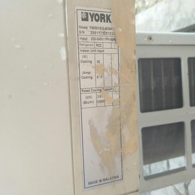 YORK Air Conditioners 1.5HP (Indoor+Outdoor), Health & Nutrition