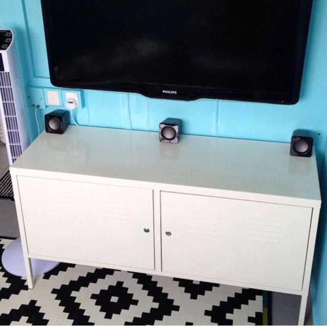 Ikea Ps Tv Cabinet White Furniture Shelves Drawers On Carousell