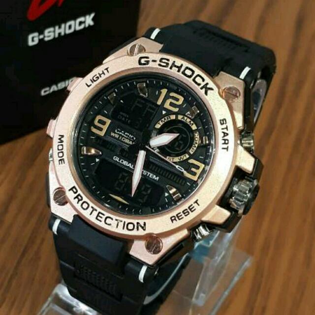 Jam Tangan Gshock Gw A1000 Rantai Plastik Black Gold Fesyen Pria Jam Tangan Di Carousell