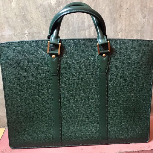 Louis Vuitton Green Taiga Leather LOZAN Briefcase