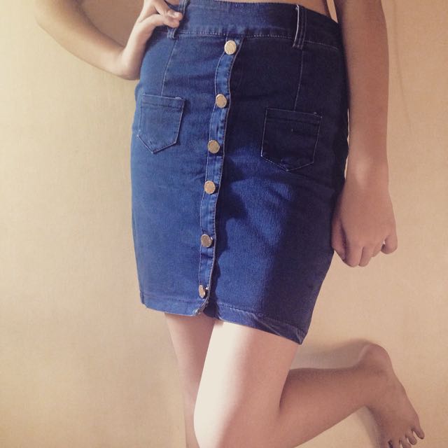 Maong pencil hot sale cut skirt