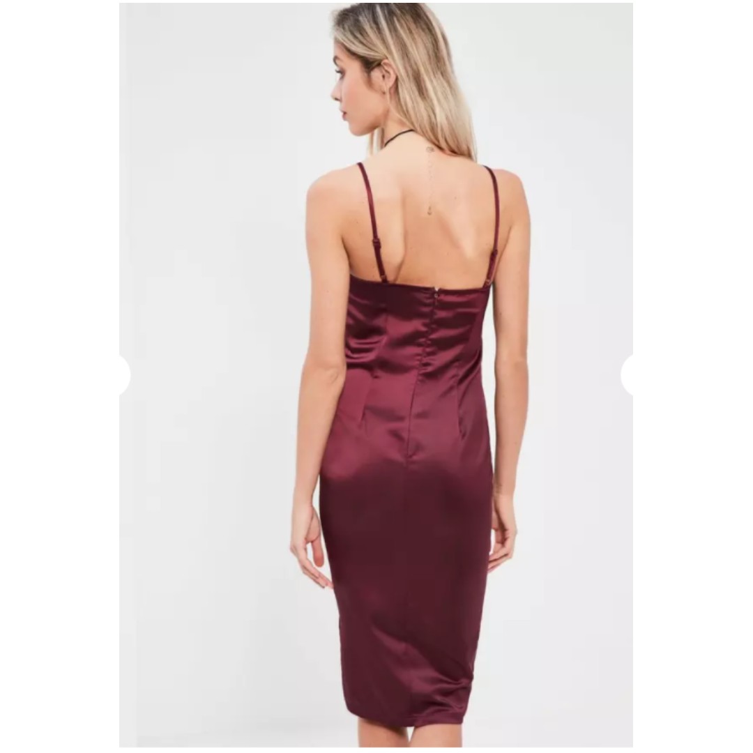Missguided burgundy dress online