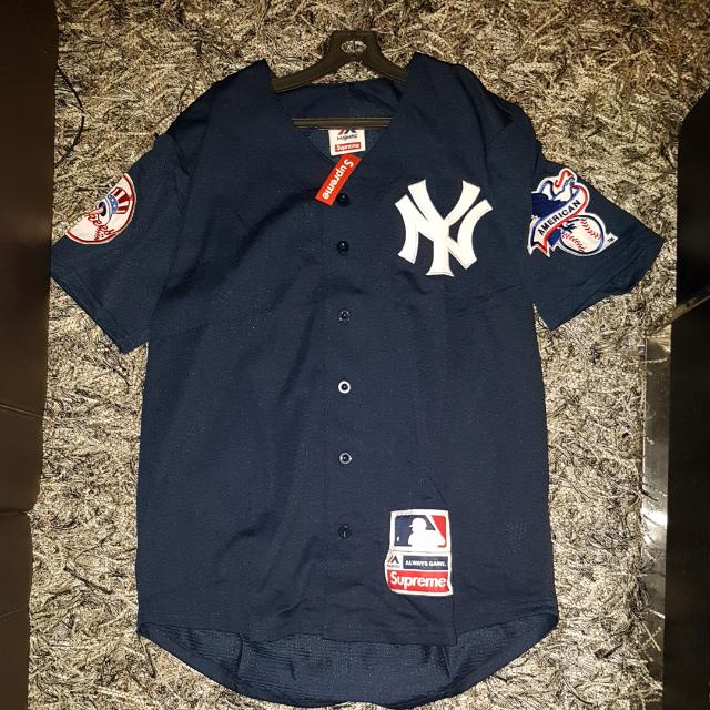 supreme yankees baseball jersey