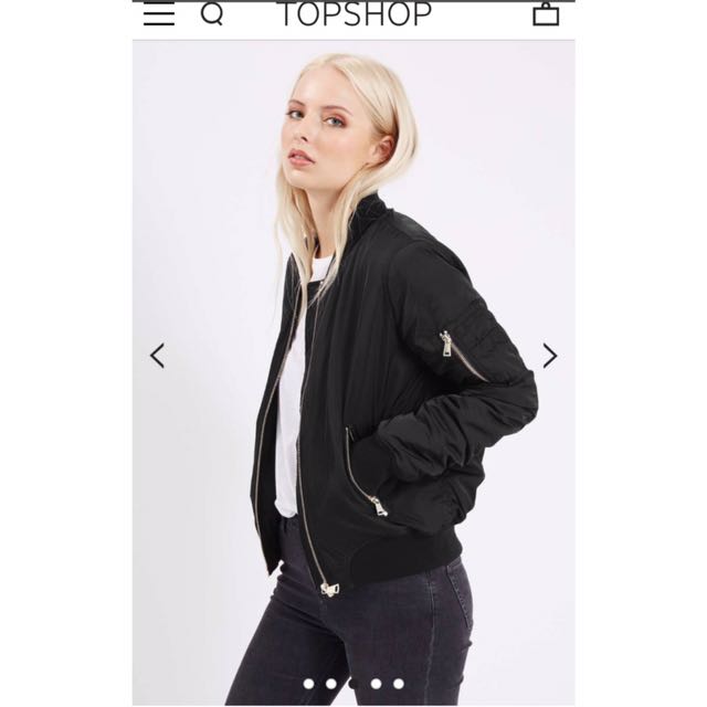 Topshop black bomber jacket on sale