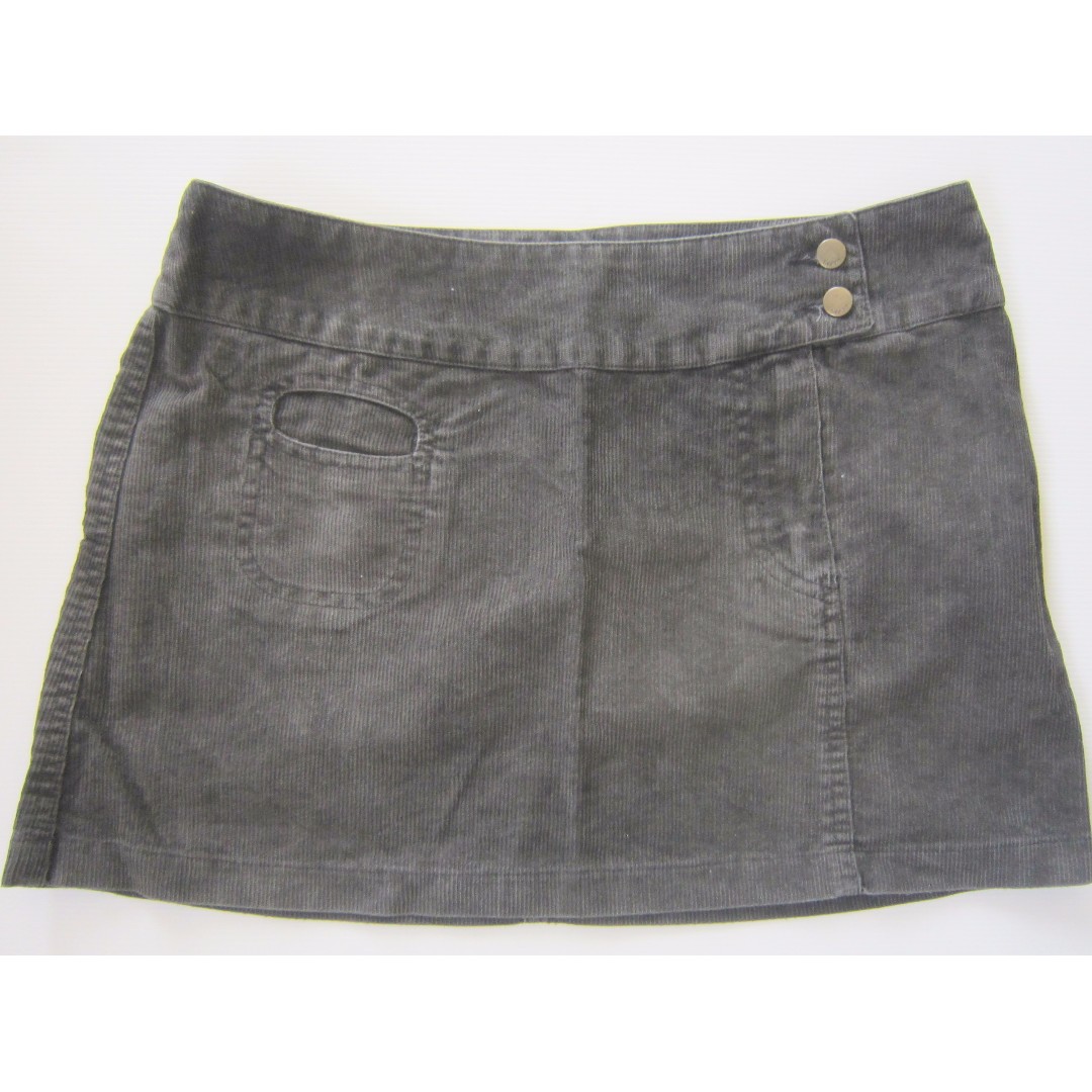 Vintage Lady Miss Sixty Designer Mini Skirts Black Corduroy Size